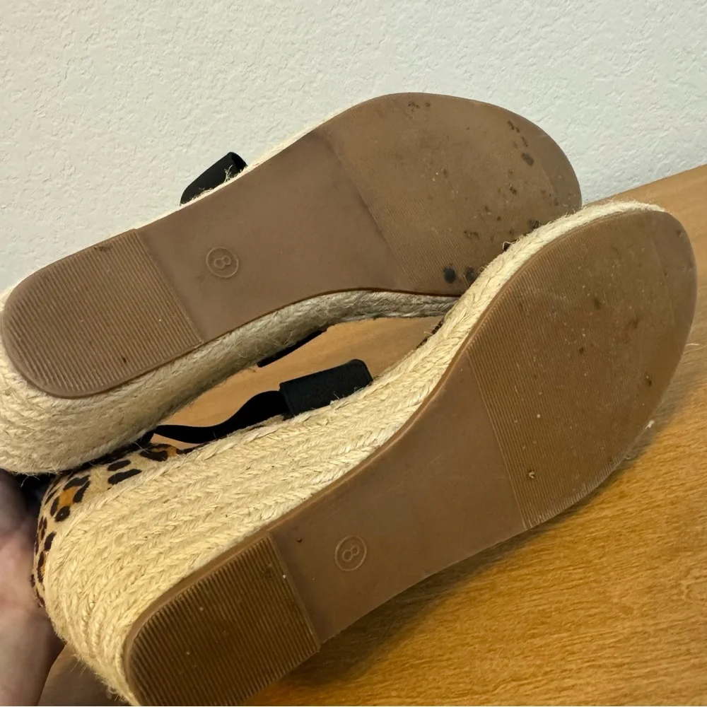 Jolimall Leopard Wedge‎ Espadrille Sandals 8